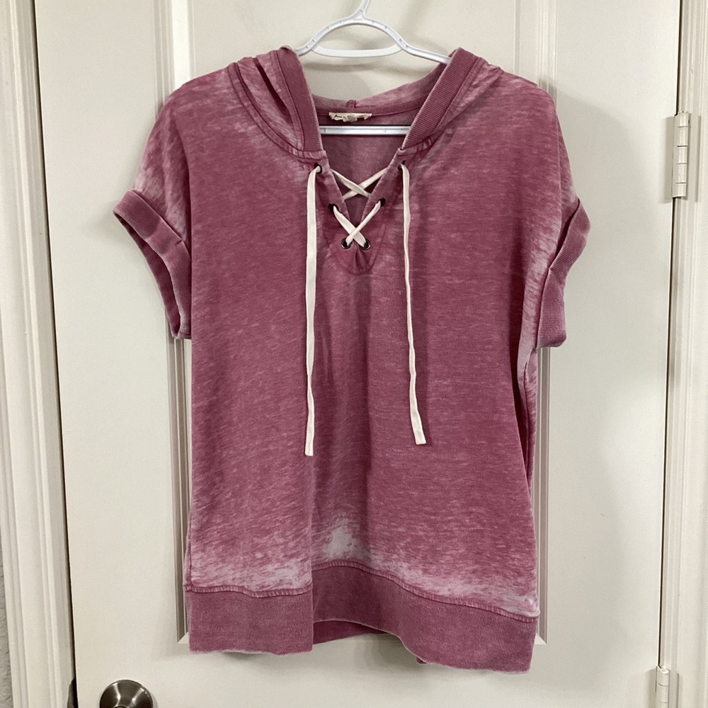 Jane and Delancey Mauve Lace-Up Hoodie